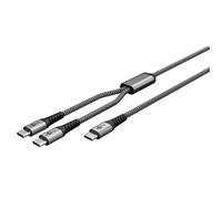 CONECTICPLUS Câble USB type C double 60W Power Delivery nylon tressé - 1.50m