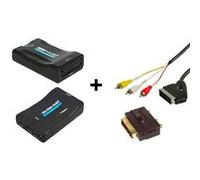 Boîtier de répartition vidéo Conecticplus Convertisseur Hdmi Vers Péritel Et Rca Noir