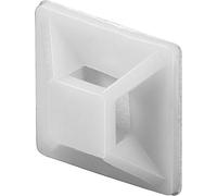 CONECTICPLUS Embase adhésive 19 x 19 mm pour colliers serre-câbles jusqu'à 3.6mm - blanc (100pcs)