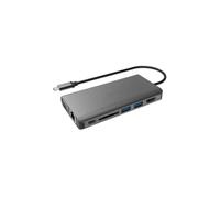 CONECTICPLUS Hub usb 3.1 gen1 type c 2 ports usb 3.0 - rj45 - hdmi/vga - cartes sd - audio - pd 100w