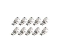 KOMELEC FRANCE Lot De 10 Connecteurs Rj45 Cat6a Stp Pour Câble Monobrin Ou Multibrins