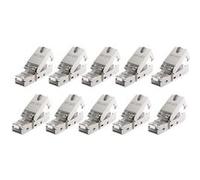 KOMELEC FRANCE Lot De 10 Connecteurs Rj45 Cat6a Stp Pour Câble Monobrin Ou Multibrins
