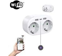 KOMELEC FRANCE Multiprise caméra espion wifi hd Blanc