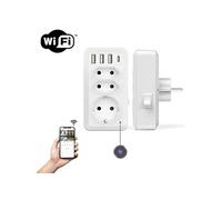 CONECTICPLUS Multiprise caméra espion wifi hd 1080p 3 prises avec 3 ports usb 32go - vision à distance