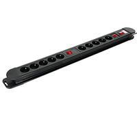 CONECTICPLUS Multiprise électrique 10 Prises avec Interrupteur 1.50m Noire + Parafoudre