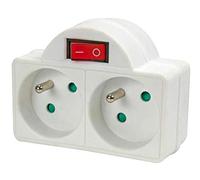 CONECTICPLUS Multiprise électrique 2 Prises avec Interrupteur Blanche
