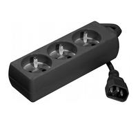 CONECTICPLUS Multiprise électrique 3 prises IEC 14 spéciale onduleur 1.50m noire
