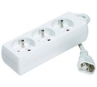 CONECTICPLUS Multiprise électrique 3 prises iec 14 spéciale onduleur 80cm blanche