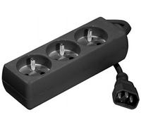 CONECTICPLUS Multiprise électrique 3 prises iec 14 spéciale onduleur 80cm noire