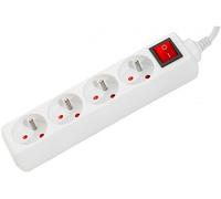 CONECTICPLUS Multiprise électrique 4 prises avec interrupteur 1.50m blanche