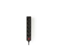 CONECTICPLUS Multiprise électrique 5 prises avec interrupteur 4m noire