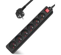 CONECTICPLUS Multiprise électrique 6 Prises avec Interrupteur 4m Noire