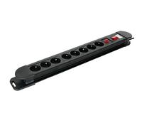 CONECTICPLUS Multiprise électrique 8 prises avec interrupteur 1.50m noire + parafoudre