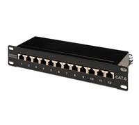 CONECTICPLUS Panneau de Brassage Ethernet RJ45 12 Ports 10' 1U rackable Cat6 blindé