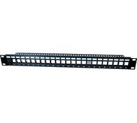 CONECTICPLUS Panneau de Brassage Ethernet RJ45 24 Ports 19 Pouces 1U blindé Vide pour Insert