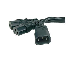 CONECTICPLUS Rallonge électrique C14 Male vers 2 C13 Femelle en Y 2m