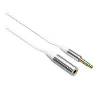 CONECTICPLUS Rallonge jack 3.5mm gold mâle femelle plat blanc 1 mètre