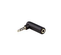 conecto, Adaptateur Audio 3,5 mm 90°, Fiche Jack 3,5 mm Plaquée Or 4 Broches vers Prise Jack 4 Broches, Noir