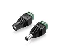 conecto - Adaptateur Basse Tension Connecteurs coaxiaux (mâle/Femelle) - Courant continu - 5,5 x 2,1 mm Lot de 5 Noir