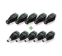 conecto - Adaptateur Basse Tension Connecteurs coaxiaux (mâle/Femelle) - Courant continu - 5,5 x 2,5 mm Lot de 5 Noir