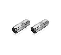 conecto Adaptateur d'antenne, Prise F vers fiche coaxiale IEC, Adaptateur pour connecter Les connexions IEC aux connexions Satellite, Lot de 2