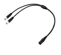 conecto, adaptateur de connecteur cylindrique, répartiteur en Y basse tension, 1 x prise 5,5 x 2,1 mm vers 2 x 5,5 x 2,1 mm, 40 cm, noir