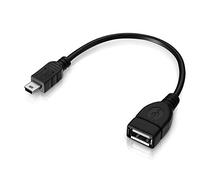 conecto Adaptateur OTG, Prise Mini USB vers Prise USB-A, 15cm, Noir