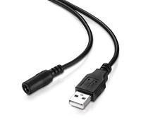 conecto, Adaptateur pour fiche creuse, câble de charge basse tension, prise creuse de 2,5 mm vers fiche USB type A, 60 cm, noir
