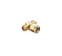 conecto Adaptateur SMA, pièce en T, 1x fiche RP-SMA sans Broche vers 2X Prise RP-SMA avec Broche, Adaptateur pour étendre Les connexions SMA, plaqué Or