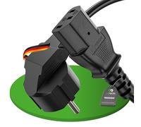 conecto Câble d'alimentation 3 Broches - 1 m - Contact de Protection - Fiche d'alimentation vers fiche Femelle C13 - Câble d'alimentation pour Moniteur et imprimante PC - Noir