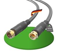 conecto Câble d'antenne SAT Câble coaxial Câble de satellite TV 1,00m double blindage F-fiche, pour HDTV, récepteur, satellite, internet, DAB, radio, noir