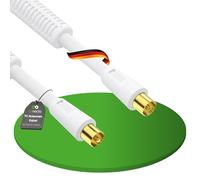 conecto Câble d'antenne Sat Câble coaxial Câble de Satellite TV 15,0m 4 Fois blindé Connecteur IEC avec ferrite, pour HDTV, récepteur, Satellite, Dab, Radio, Blanc