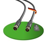 conecto Câble d'antenne SAT Câble coaxial Câble de satellite TV 3,00m double blindage, connecteur IEC sur connecteur IEC femelle, pour HDTV, récepteur, satellite, DAB, radio, noir
