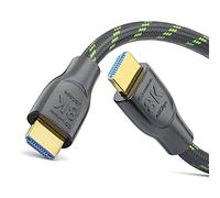 conecto câble HDMI 2.1, 8K UltraHD, câble HDMI 8K 60 Hz / 4K 120 Hz, Transfert de données 48 Go/s, Noir/Vert, 2,00 m