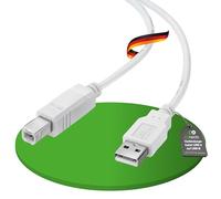 conecto câble USB 2.0 / câble d'imprimante, prise USB A vers prise USB B, 480 MBit/s, blanc, 1.80m