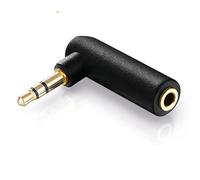 conecto CC20097 Adaptateur d'angle (fiche jack 3,5 mm (3 broches) sur Prise jack (3 broches)), 0,20m, noir