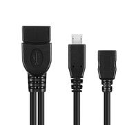 conecto CC20119 Câble adaptateur USB OTG, connecteur micro USB 2.0 mâle à USB femelle type A + (1 pièce), 0,20 m