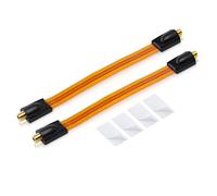 conecto CC50244 Traversée de fenêtre de qualité supérieure pour câble coaxial SAT (couplage F à couplage F, plaqué or), avec tampons adhésifs, 26cm, cuivre (2 pièces)