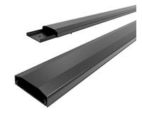 conecto CC50573 Chemin de câbles avec adhésif autocollant ou vis en PVC de haute qualité (longueur 100cm, largeur 6cm, hauteur 2cm), noir