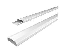 conecto CC50574 Chemin de câbles avec adhésif autocollant ou vis en PVC de haute qualité (longueur 100cm, largeur 6cm, hauteur 2cm), blanc