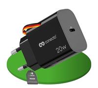 conecto Chargeur USB-C, Alimentation USB, 1 Port, 1x USB-C 20 Watt Max. PD, Chargeur Rapide, Chargeur de téléphone Portable, détection Automatique du Courant de Charge, Noir