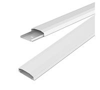 Conecto Conduit de câbles de 0,50 m en Plastique à Coller ou à Visser avec 1 x 40 cm de Ruban adhésif 3M, Blanc