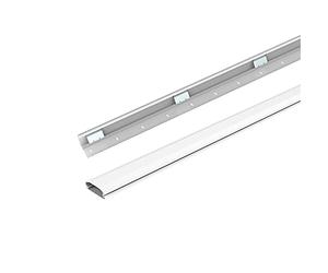 Conecto Conduit de câbles de 1,00 m en Aluminium à Coller ou à Visser avec 3 x 30 cm de Ruban adhésif 3M, Blanc