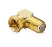 conecto connecteur F, Adaptateur coudé à 90°, fiche F vers Prise F, Adaptateur pour Les connexions de câble d'antenne coudées, plaqué Or