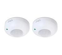 conecto Détecteur de Mouvement extérieur, pour LED et Lampes, Montage Apparent au Plafond 360° Zone de détection 6m, Infrarouge, IP20, Blanc (Lot de 2)