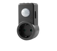 Conecto Détecteur de Mouvement Infrarouge pour Prises Intérieures - Noir - SA-CC50212-G - Détection à 120°, Portée Max 9m, Utilisation Pièces Humides, Allumage Extinction Automatique