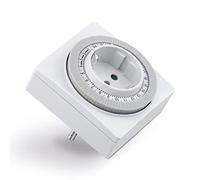 conecto Minuterie mécanique pour la Prise de Courant, minuterie 24 Heures, 96 Segments de Commutation, Interrupteur pour Marche/arrêt, IP20, 3500 Watts, Blanc