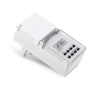conecto Minuterie numérique pour la Prise de Courant, intérieur et extérieur, 10 programmes de Commutation, écran LCD 1,5", accu de réserve Inclus, IP44, 3600 Watts, Blanc