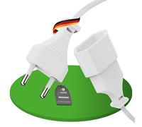 conecto rallonge de câble d'alimentation, fiche Euro Droite à Prise Euro Droite, câble d'alimentation Euro pour appareils ménagers, 1,00 m, Blanc