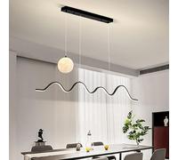 CONERY 3000-6500K Lustre Moderne Vague Maison LED Suspension Fer Et Aluminium LED Pendentif Luminaires Dimmable Suspension Éclairage Convient pour Cuisine Salle À Manger Chambre Cuisine Île Café